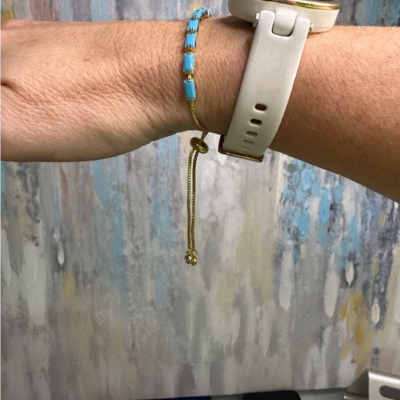 Neiman Marcus 14kt Plated Opal Blue Tennis Bracelet - Picture 3 of 4